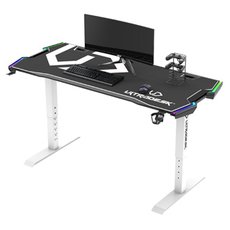 ULTRADESK Hern stl FORCE SNOW - bl, 166x70 cm, 66-86 cm, 5 rovn vky,s XXL podlokou pod my,