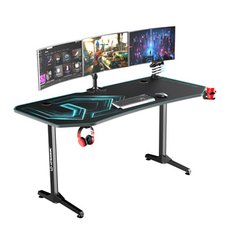 ULTRADESK Hern stl FRAG XXL BLUE, 160 x 75 cm, 75 cm, drk npoj a sluchtek, stojan BEAM, s cel