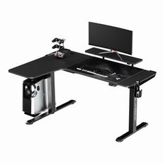 ULTRADESK Hern stl WINGER - ern, 111x155x60 cm, 75-122 cm, elektricky nastaviteln vka, RGB po