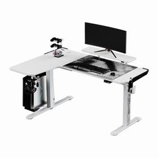 ULTRADESK Hern stl WINGER - bl, 111x155x60 cm, 75-122 cm, elektricky nastaviteln vka, RGB pod