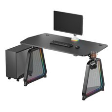 ULTRADESK Hern stl BOOSTER, 136x70,5 cm, 75 cm, RGB podsvcen, drk sluchtek i npoj