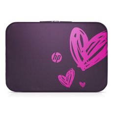 Obal na notebook 15,6&quot;, Spectrum Hearts, fialov z polyuretanu, HP, DOPRODEJ