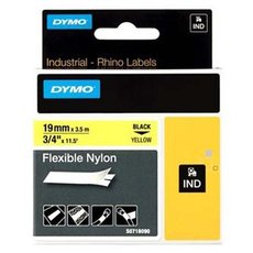 Dymo originln pska do tiskrny ttk, Dymo, 18491, ern tisk/lut podklad, 3.5m, 19mm, RHINO n