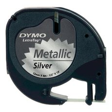 Dymo originln pska do tiskrny ttk, Dymo, S0721730, ern tisk/stbrn podklad, 4m, 12mm, Let