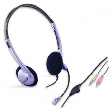 Genius HS-02B, sluchtka s mikrofonem, drtoverno-stbrn, 2x 3.5 mm jack