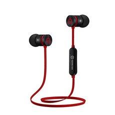 Powerton W2, bezdrtov bluetooth sluchtka, ovldn hlasitosti, erno-erven, sportovn, s magnet