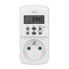 Zsuvka s elektronickm asovaem Mini 230V, 50Hz, max. 1800W, bl, Virone, asova, 10 program, 2