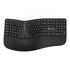 Powerton LANA, ergonomick klvesnice US, drtov (USB), ern