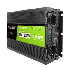 Green Cell PowerInverter LCD 12 volt 2000W/40000W mni napt do auta s displejem - ist sinusov