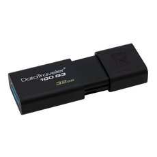 USB  Kingston flash disk, 3.0, 32GB, DataTraveler 100 Gen3, ern, DT100G3