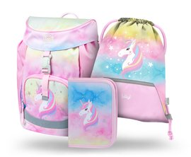 BAAGL 3 SET Airy Rainbow Unicorn: aktovka, penl, sek