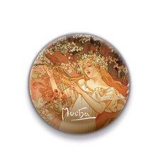 Magnet Alfons Mucha - Jaro, kulat, 5 cm