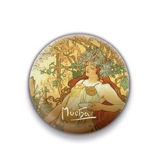 Magnet Alfons Mucha  Podzim, kulat, 5 cm