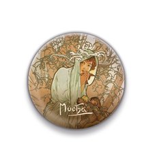 Magnet Alfons Mucha  Zima, kulat, 5 cm