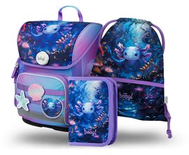 BAAGL SET 3 Ergo Axolotl: aktovka, penl, sek