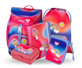 BAAGL 5 SET Airy Duha erven: batoh, penl, sek, desky, box