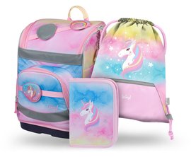 BAAGL SET 3 Zippy plus Rainbow Unicorn: aktovka, penl, sek