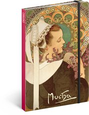 NOTIQUE Notes Alfons Mucha  Ves, nelinkovan, 13 x 21 cm