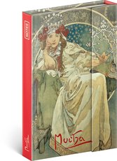 NOTIQUE Notes Alfons Mucha  Princezna, linkovan, 11 x 16 cm