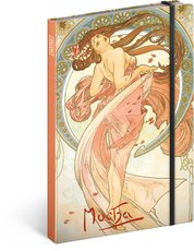 NOTIQUE Notes Alfons Mucha  Tanec, linkovan, 13 x 21 cm