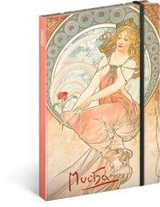 NOTIQUE Notes Alfons Mucha  Malstv, linkovan, 13 x 21 cm