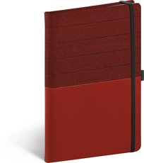 NOTIQUE Notes Skiver ervenovnov, linkovan, 13 x 21 cm