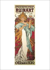 Pohled Alfons Mucha  Champagne Ruinart pohled, krtk