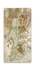 Pohled Alfons Mucha  Winter, dlouh