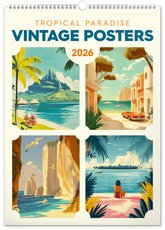 NOTIQUE Nstnn kalend Vintage plakty  tropick rje 2026, 33 x 46 cm