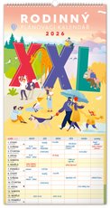 NOTIQUE Nstnn kalend Rodinn plnovac XXL 2026, 33 x 64 cm