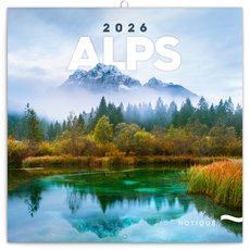 NOTIQUE Poznmkov kalend Alpy 2026, 30 x 30 cm