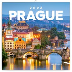 NOTIQUE Poznmkov kalend Praha 2026, 30 x 30 cm