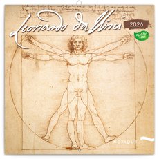 NOTIQUE Poznmkov kalend Leonardo da Vinci 2026, 30 x 30 cm