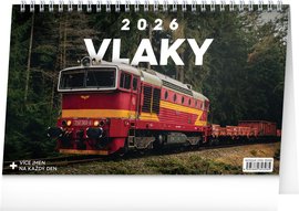 NOTIQUE Stoln kalend Vlaky 2026, 23,1 x 14,5 cm