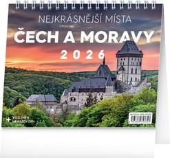 NOTIQUE Stoln kalend Nejkrsnj msta ech a Moravy 2026, 16,5 x 13 cm