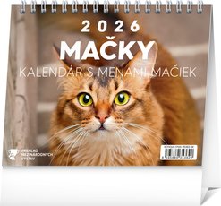 NOTIQUE Stolov kalendr Maky  s menami maiek 2026, 16,5 x 13 cm