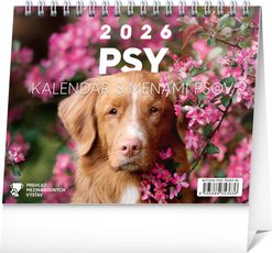 NOTIQUE Stolov kalendr Psy  s menami psov 2026, 16,5 x 13 cm