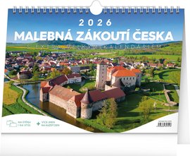 NOTIQUE Stoln kalend Malebn zkout eska 2026 s extra velkm kalendriem, 30 x 21 cm