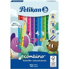 Pastelky PELIKAN Combino - 12 barev, trojhrann, nelmav         00811194