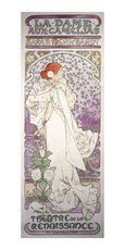 Pohlednice  Alfons Mucha-La Dame aux Camlies -pohled dlouh A-9697