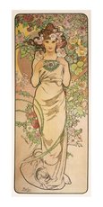 Pohlednice  Alfons Mucha-Rose-pohled dlouh A-9010