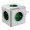 Rozboovac zsuvka 240V, CEE7 (vidlice) - POWERCUBE, 0.1m, ORIGINAL, zelen, POWERCUBE, 5 zsuvek,