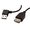 USB prodluka (2.0), USB A samec - USB A samice, 0.3m, lomen 90&amp;deg; (VLEVO), ern