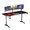 ULTRADESK Hern stl FRAG XXL RED, 160 x 75 cm, 75 cm, drk npoj a sluchtek, stojan BEAM, s celo