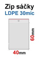 Sky ZIP SR01  40x60mm, 30mic, LDPE (100ks) s drkou