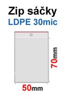 Sky ZIP SR14  50x70mm, 30mic, LDPE (100ks) s drkou