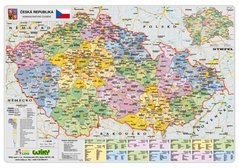 Mapa ČR oboustranná A3 - administrativní/fyzická     W011412