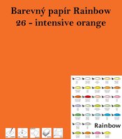 Papír RAINBOW A4/80g/500, 26 - intensive orange, pomerančová