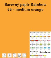 Papr RAINBOW A4/160g/250, 22 - medium orange, stedn oranov