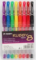 Pero gelové sada  8 barev RUBBY neon   194938